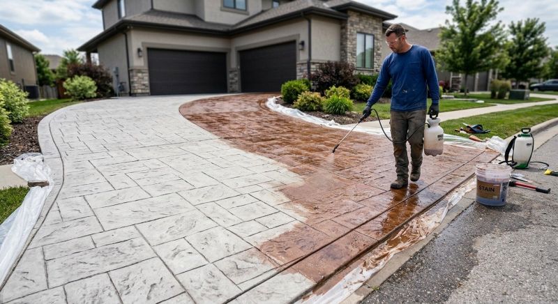 Concrete Driveway Refinishing in Corpus Christi, TX