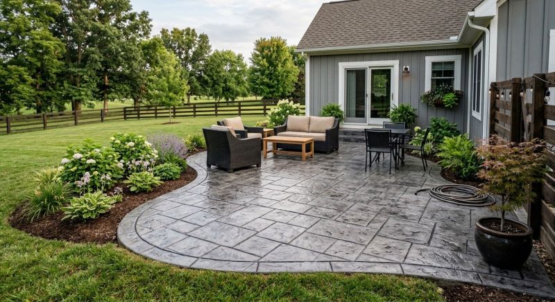 Stamped Concrete Patio Installation in Fort Worth, TX