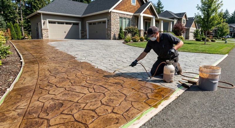 Concrete Driveway Refinishing in Frisco, TX