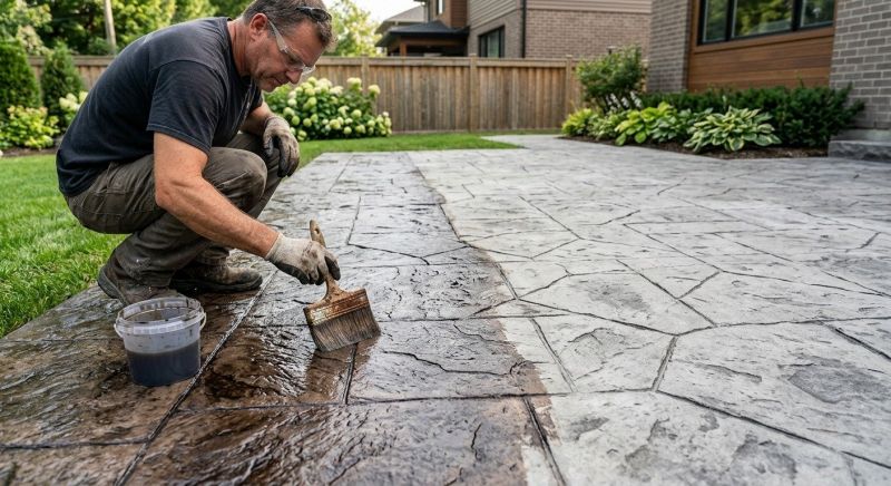 Concrete Patio Staining in Dallas, TX
