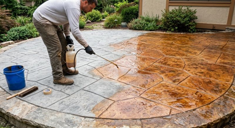 Concrete Patio Staining in Frisco, TX