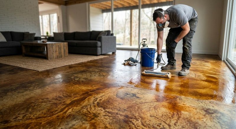 Interior Concrete Staining in Fort Worth, TX