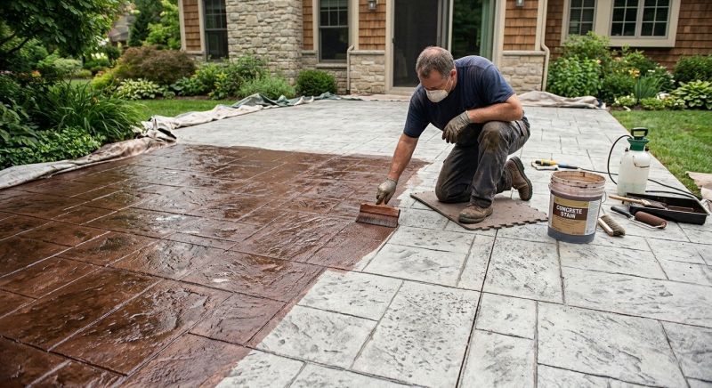 Stained Concrete Installation in Fort Worth, TX