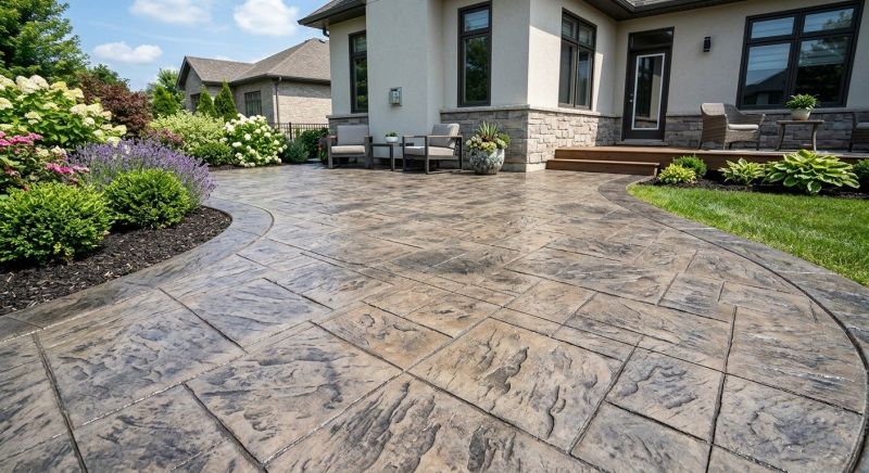 Stamped Concrete Patio Installation in Frisco, TX