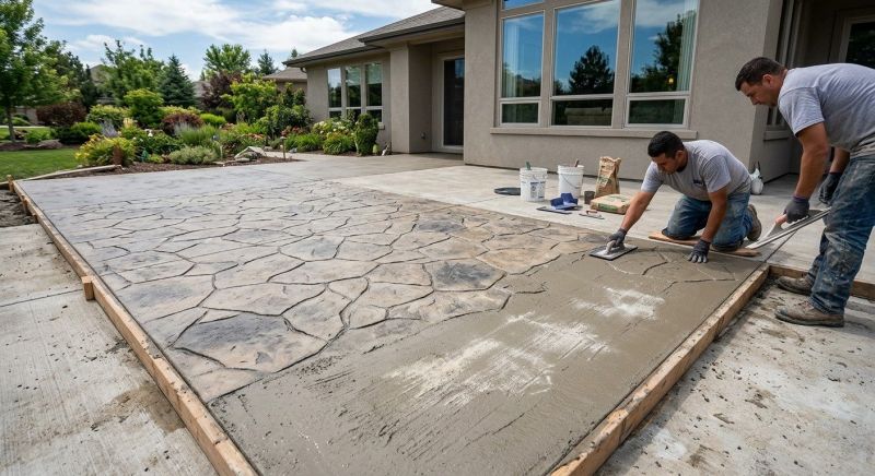 Stamped Overlay Installation in Frisco, TX